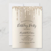 Invitation Champagne Parties scintillant Drift Glam tendance (Devant)