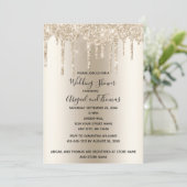 Invitation Champagne Parties scintillant Drift Wedding shower (Debout devant)