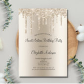 Invitation Champagne Parties scintillant goutte glam Sweet 16