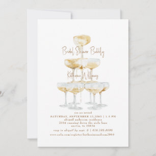 Invitation Champagne pétillant pour la douche de mariée