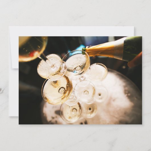 Invitation Champagne Photo Brunch & Bubbly écriture manuscrit (Dos)