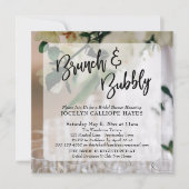 Invitation Champagne Photo Brunch & Bubbly Écriture manuscrit (Devant)