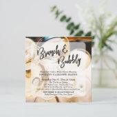 Invitation Champagne Photo Brunch & Bubbly écriture manuscrit (Debout devant)