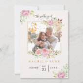 Invitation Champagne PHOTO Floral Style Mariage (Devant)