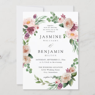Invitation Champagne & Pink Floral 4