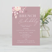 Invitation Champagne Pink Floral Bridal Brunch et Bubbly (Debout devant)