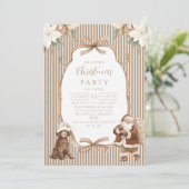 Invitation Champagne Poinsettia Christmas (Debout devant)