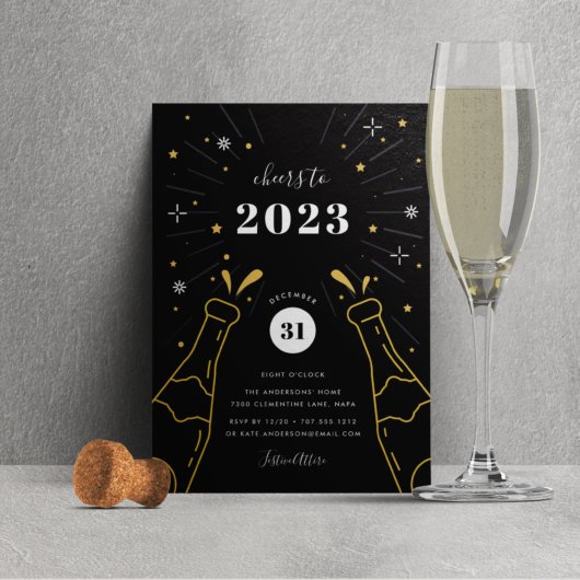 Invitation Champagne Pop | New Years Eve Party