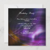 Invitation Champagne Purple Gold Abstraite fête d'anniversair (Dos)