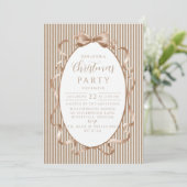 Invitation Champagne Ribbon Christmas (Debout devant)