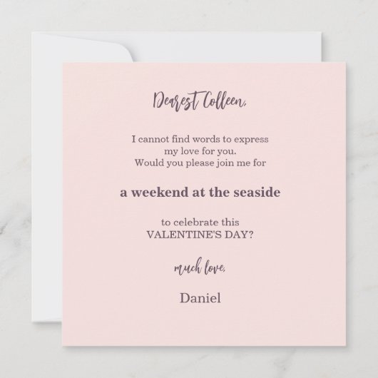 Invitation Champagne romantique et Heureuse Sainte-Valentin R (Dos)