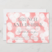 Invitation Champagne rose Bokeh Brunch et Fête des mariées Bu (Devant)