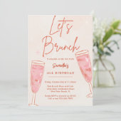 Invitation Champagne rose Bubbly Brunch N'importe quelle fête (Debout devant)