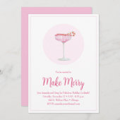 Invitation Champagne Rose Candy Can Fête (Devant / Derrière)