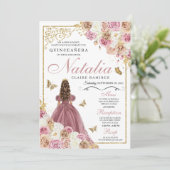 Invitation Champagne rose Champagne Butterfly Princess Quince (Debout devant)