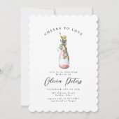 Invitation Champagne rose Cheval Mariée ou Wedding shower (Devant)