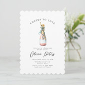 Invitation Champagne rose Cheval Mariée ou Wedding shower (Debout devant)