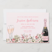 Invitation Champagne rose | Fête des mariées de brunch et bul (Dos)