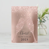 Invitation Champagne rose Gold Blush Pink (Debout devant)