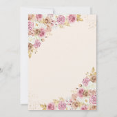 Invitation Champagne Rose Gold Butterfly Princess Quinceanera (Dos)