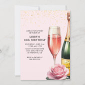 Invitation Champagne rose Mimosa (Devant)