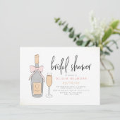 Invitation Champagne rose & or moderne Fête des mariées mouss (Debout devant)