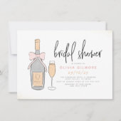 Invitation Champagne rose & or moderne Fête des mariées mouss (Devant)