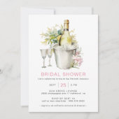 Invitation Champagne rose pâle | Fête des mariées Décontracté (Devant)