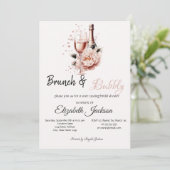 Invitation Champagne Rose Rose Brunch & BubblyDouche nuptiale (Debout devant)
