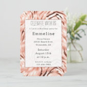 Invitation Champagne rose Rose Glam Zebra (Debout devant)