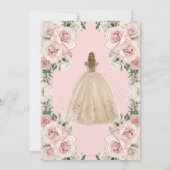 Invitation Champagne rose vintage Floral Quinceañera (Dos)