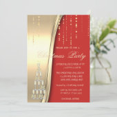 Invitation Champagne, Rouge, Gold Corporate Party (Debout devant)