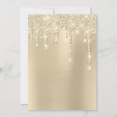 Invitation Champagne Sepia Gold Parties scintillant Effet Dri (Dos)