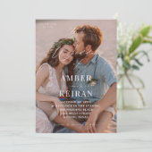 Invitation Champagne Shades - Mariage photo V2 (Debout devant)