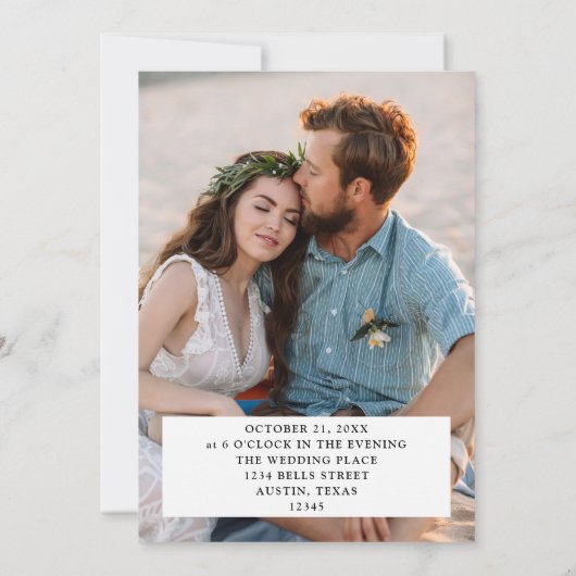 Invitation Champagne Shades - Mariage photo V2 (Dos)