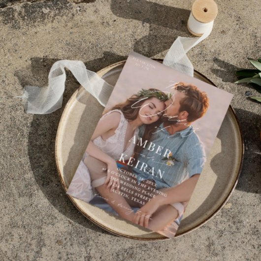 Invitation Champagne Shades - Mariage photo V2