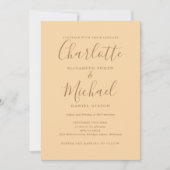 Invitation Champagne Simple tout en un Mariage de script chic (Devant)