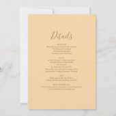 Invitation Champagne Simple tout en un Mariage de script chic (Dos)