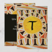 Invitation CHAMPAGNE SOLAIRE MONOGRAMME, jaune orange noir ro (Devant / Derrière)