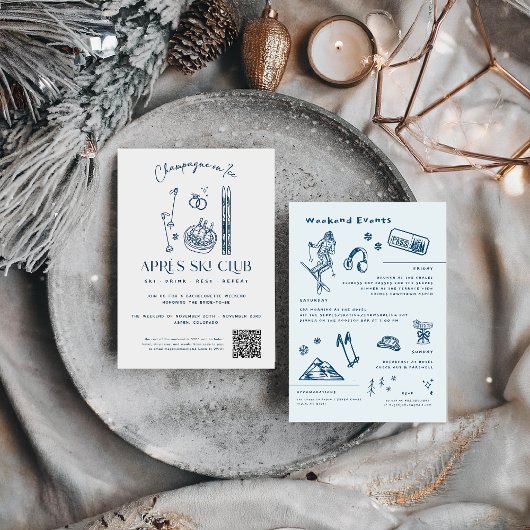 Invitation Champagne sur glace | Bachelorette Après Ski
