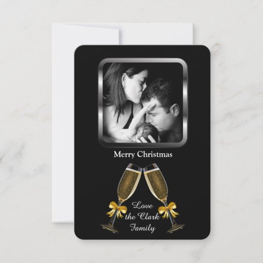 Invitation Champagne Toast Elegant Custom Photo (Devant)