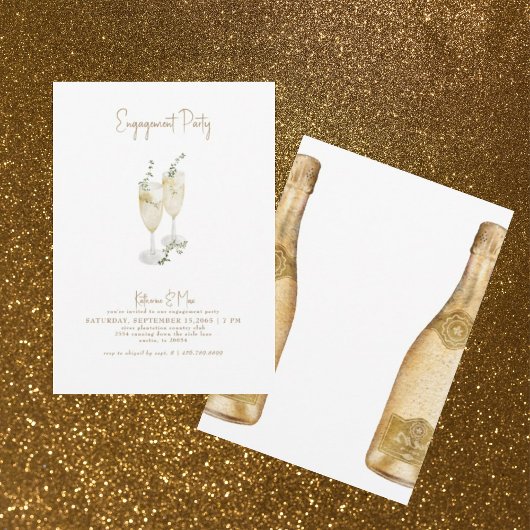 Invitation Champagne Toast Gold