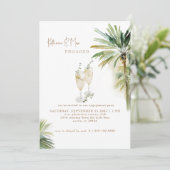 Invitation Champagne Toast Tropical Engagement Party  (Debout devant)