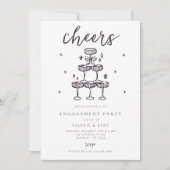 Invitation Champagne Tower Engagement Party  (Devant)