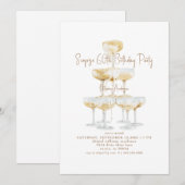 Invitation Champagne Tower Surprise 60th Birthday Party (Devant / Derrière)