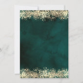 Invitation Champagne Verre Or Confetti Vert 40e anniversaire (Dos)