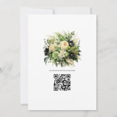 Invitation Champagne, vert et Mariage de fleurs noires (Dos)