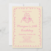 Invitation Champagne Whimsical Rose Orange (Devant)