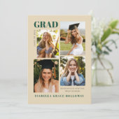 Invitation Champaign Grad Announcement With Photos (Debout devant)