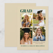 Invitation Champaign Grad Announcement With Photos (Devant / Derrière)
